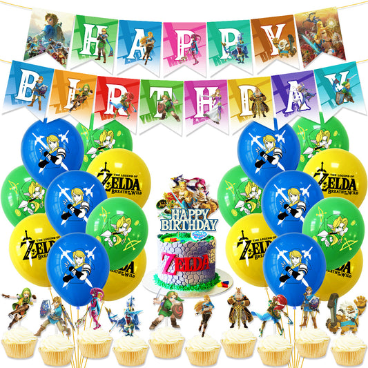 The Legend of Zelda Party Decorations: Complete set for a Hyrule-themed birthday party! Package 2 30-pack V1237-ZY-203-0286