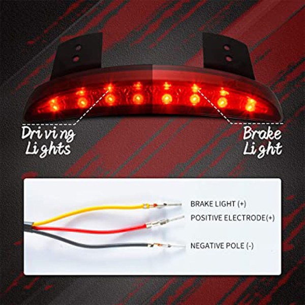 Motorcycle Mount XL883 1200 LED Tail Light Rear Black V1237-ZY-203-0287