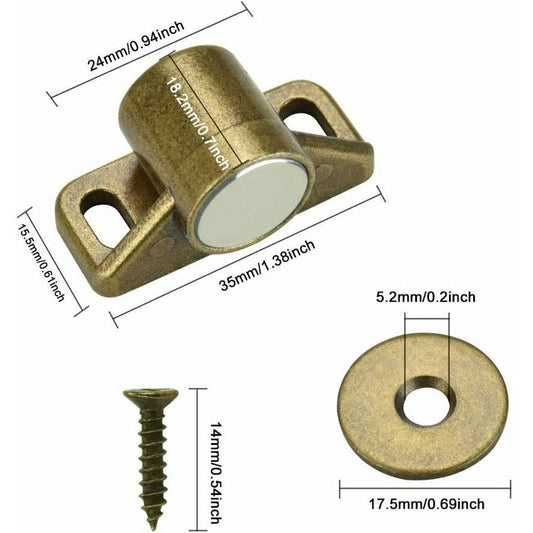 pcs magnets for cabinet doors, magnetic door lock, magnetic door closer with 4 washers and 12 screws, V1237-ZY-203-0315
