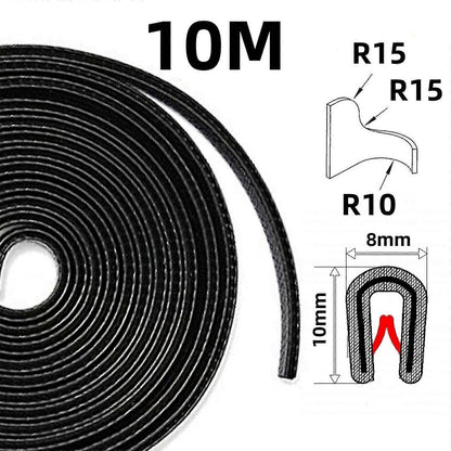 10 m edge protection edge profile black pipe tape clamping profile rubber V1237-ZY-203-0330