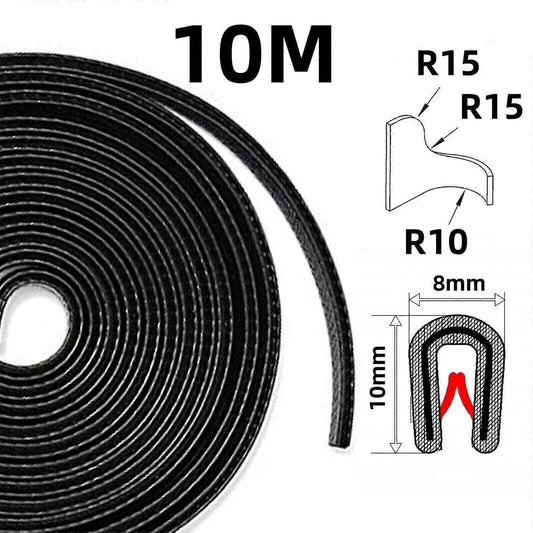 10 m edge protection edge profile black pipe tape clamping profile rubber V1237-ZY-203-0330