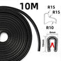 10 m edge protection edge profile black pipe tape clamping profile rubber V1237-ZY-203-0330
