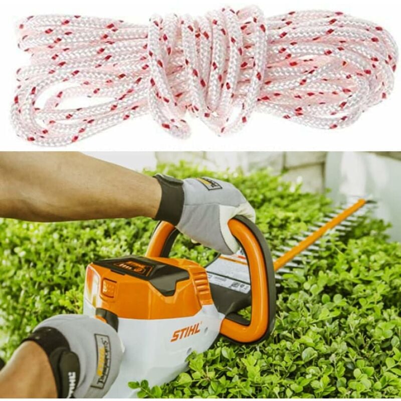 10 Meter 3.0mm Starter Cord with 3 Start Handles for Lawn Mower Chainsaw Trimmer Brushcutter Engine Parts V1237-ZY-203-0331