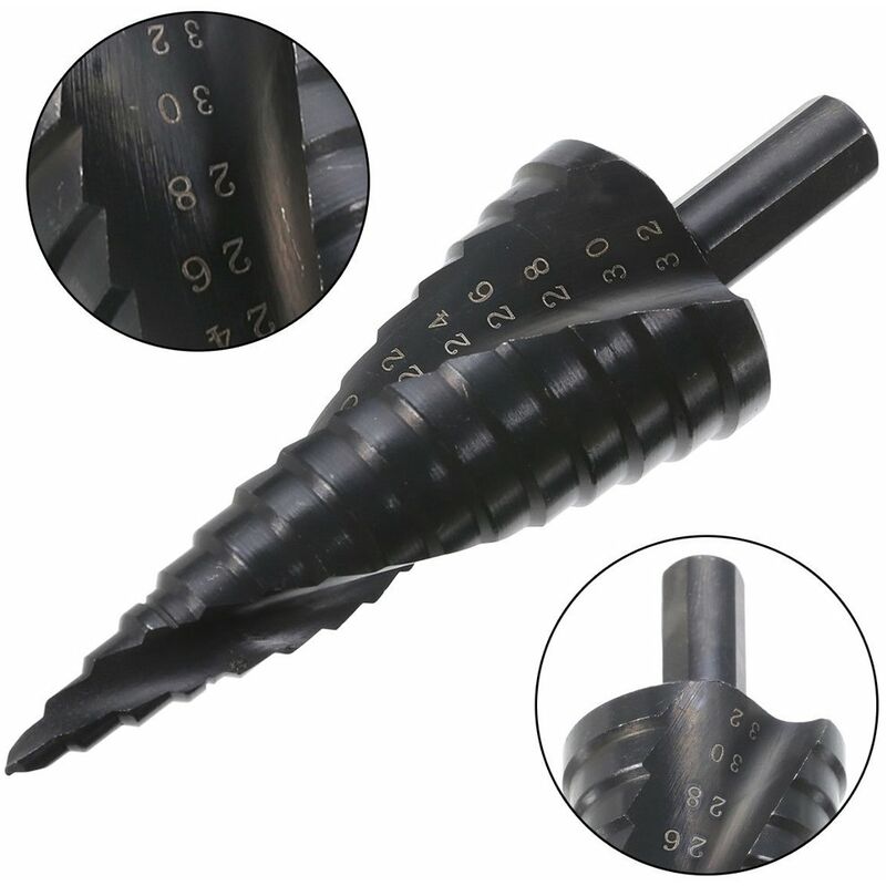 HSS Step Drill Conical Metal Drill Bit 4-32mm for Screwdriver on Steel Wood Plastic V1237-ZY-203-0337