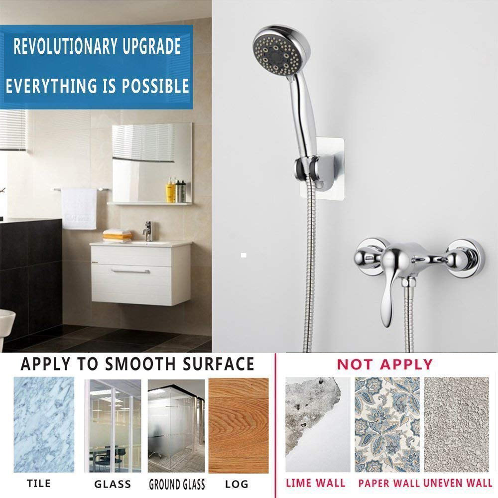 Adjustable Shower Head Holder, Self-Adhesive Handheld Shower Holder with 3M Sticker, Reusable, Durable, V1237-ZY-203-0359