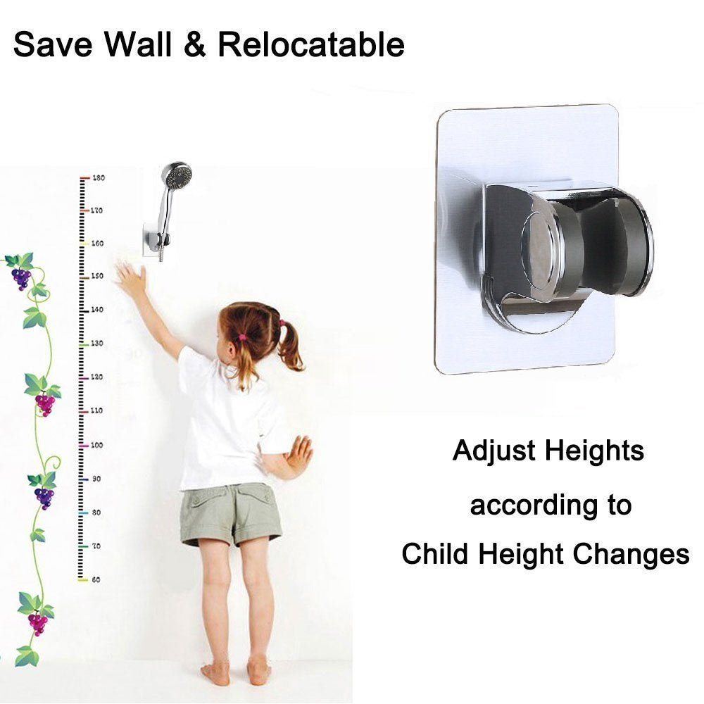 Adjustable Shower Head Holder, Self-Adhesive Handheld Shower Holder with 3M Sticker, Reusable, Durable, V1237-ZY-203-0359