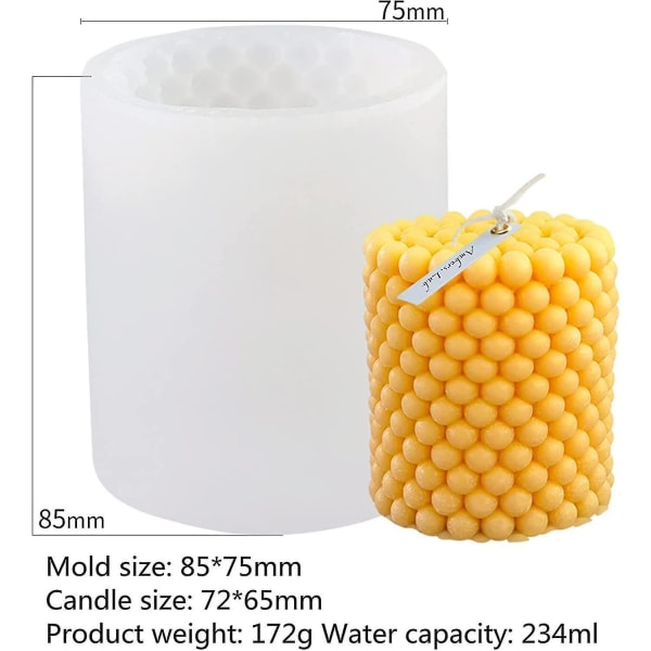 Candle mold, 3D cylindrical molds, geometric modern mold, candle making molds, DIY mold, molds for di_max V1237-ZY-203-0381