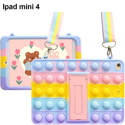 compatible with Tablet Case-Bear Head Color + Lanyard-IPAD mini 4_max V1237-ZY-203-0383