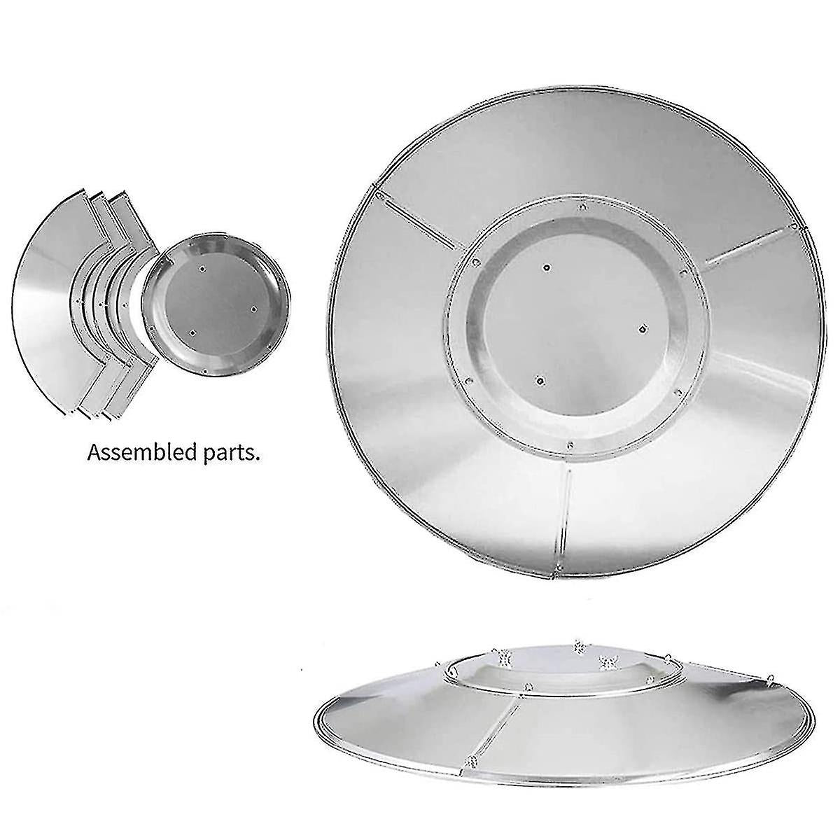 Patio Heater Reflector Plate, Outdoor Propane Heater Replacement Part - Top Dome, 3-Hole Mount, 3-'-UU- V1237-ZY-203-0393