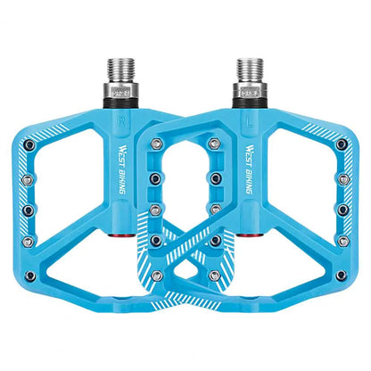 pair of wide pedals with non-slip surface and repair function, blue V1237-ZY-203-0395