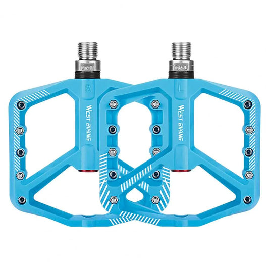 pair of wide pedals with non-slip surface and repair function, blue V1237-ZY-203-0395