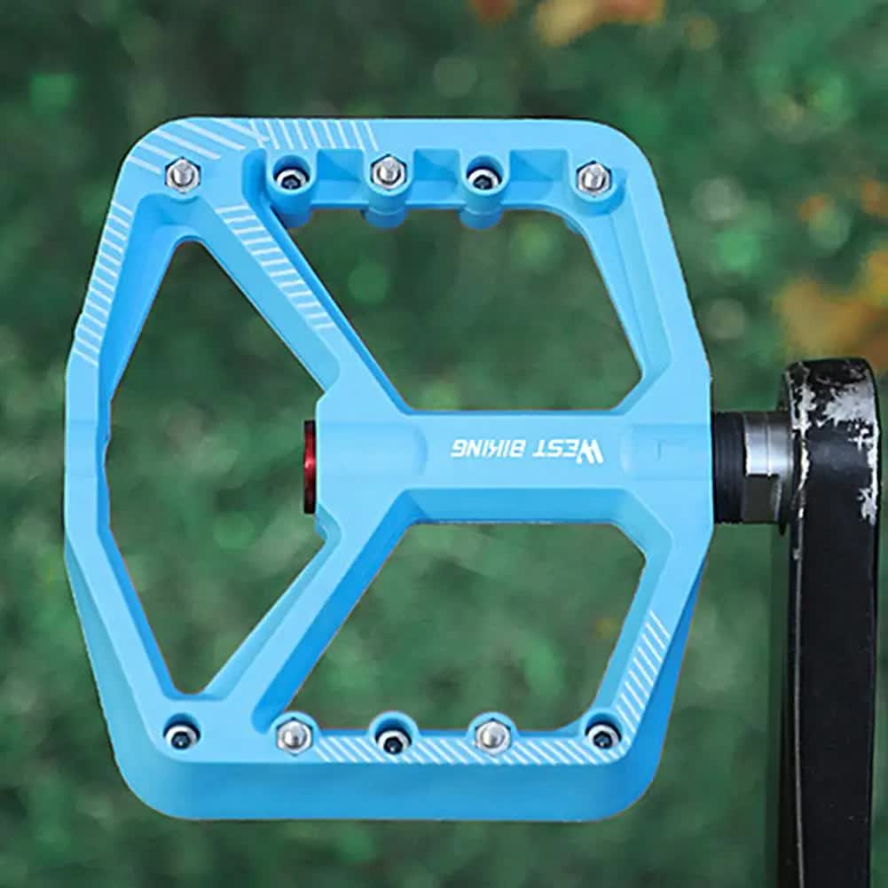 pair of wide pedals with non-slip surface and repair function, blue V1237-ZY-203-0395