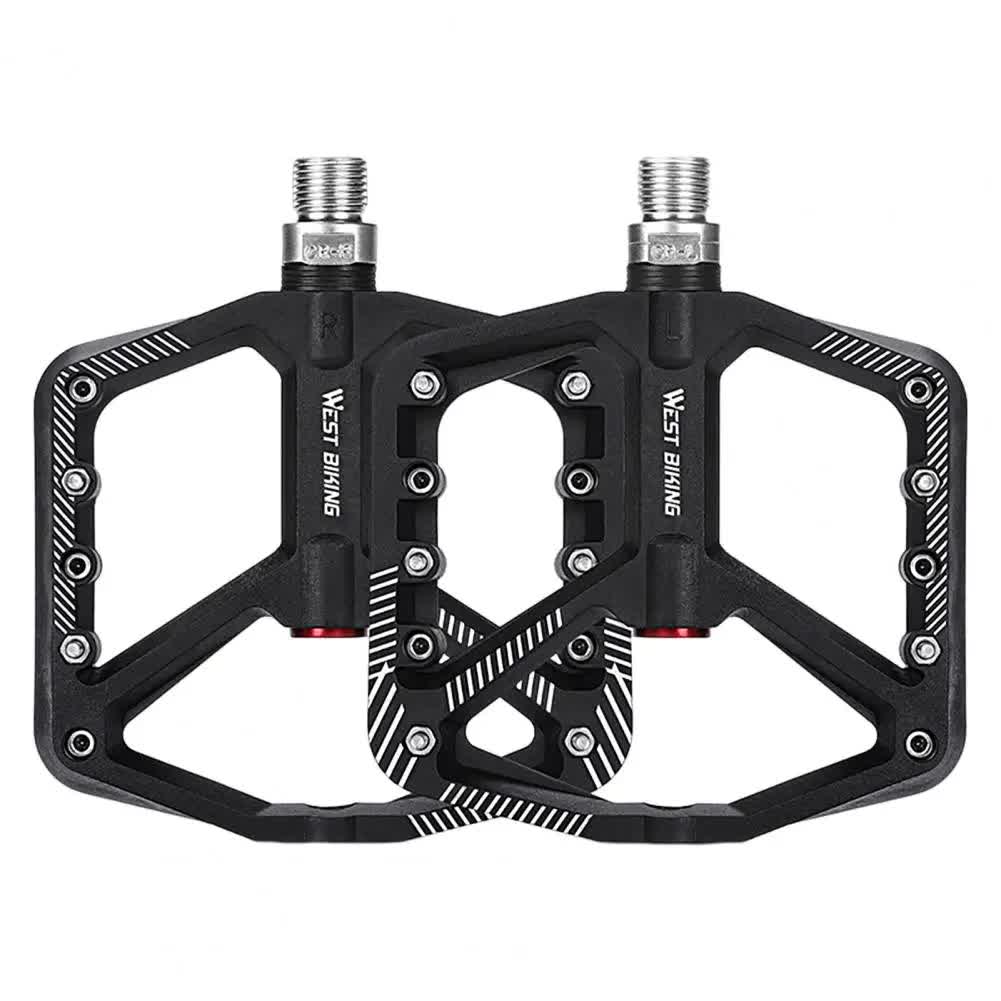 pair of wide pedals with non-slip surface and repair function, blue V1237-ZY-203-0395