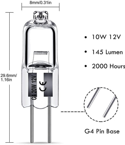 G4 halogen lamps 10W 12V - Warm white - 10-pack 10pcs 10pcs 10W V1237-ZY-203-0411