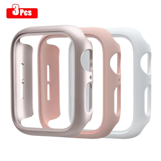 3pcs Hard PC Case for Apple Watch 45mm 41mm 38mm 42mm 40mm 44mm Matte Bumper Case Frame for iWatch SE 9 8 7 6 V1237-ZY-203-0416