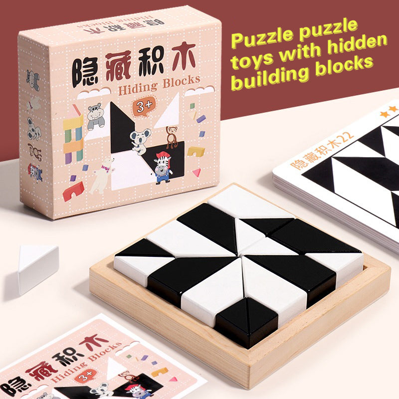 Hidden Block Puzzle Puzzle Toys Wooden Puzzle C V1237-ZY-203-0441