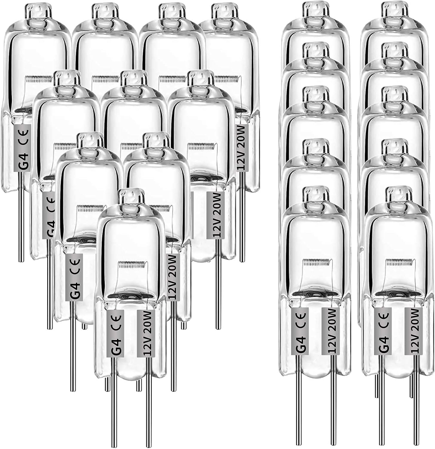 G4 halogen lamps 20W 12V - Warm white - 20 Pack 20pcs 20W 20pcs V1237-ZY-203-0454
