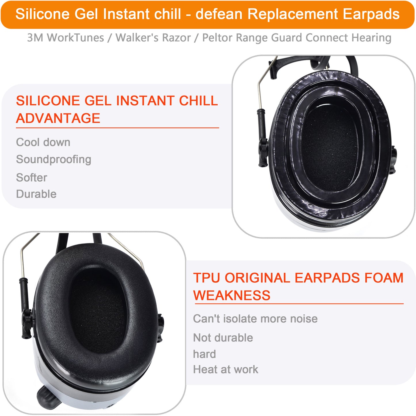 INF Gel earmuffs for 3M Peltor hearing protection 1 pair V1237-ZY-203-0456