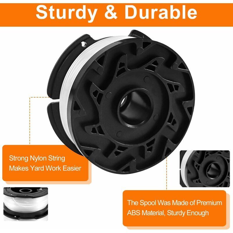 Trimmer Line Spool Pack with 1 Spool Cover and 1 Spring, Trimmer Line Spool for Black and Decker Trimmers V1237-ZY-203-0461
