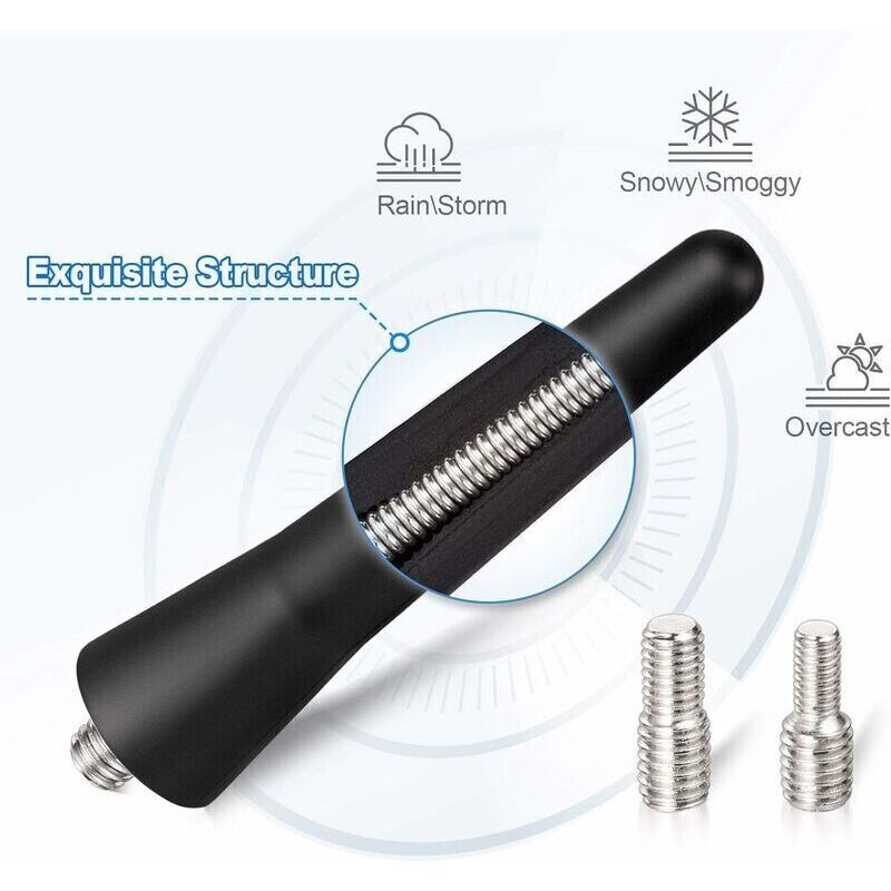Car Antenna FM DAB Car Radio Antenna 6.5 cm Mini Short Car Antenna with Powerful FM/AM/DAB Reception Function, V1237-ZY-203-0477