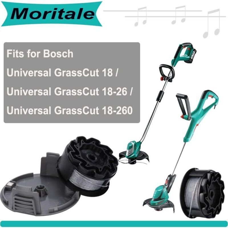 Wire spool for BOSCH UniversalGrassCut Trimmer 18 18-26 18-260 F016800570 with cap (2 pieces). V1237-ZY-203-0487