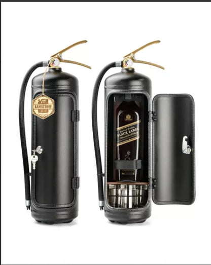 Fire Extinguisher Minibar Wine Cabinet Perfect Gift for Men black V1237-ZY-203-0493