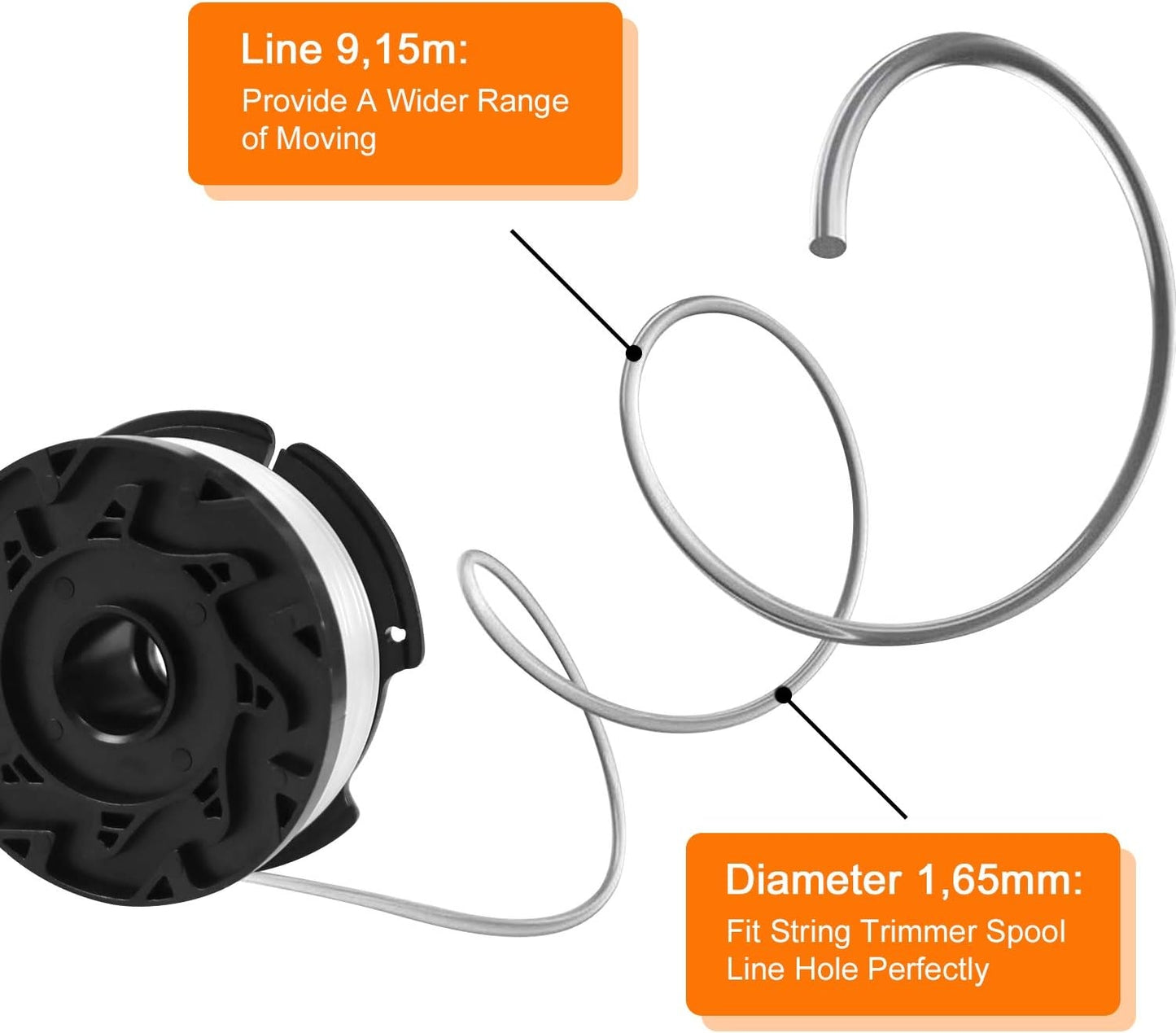 Trimmer Line Spool for Black and Decker Trimmers, 6 Trimmer Line-Xin V1237-ZY-203-0496