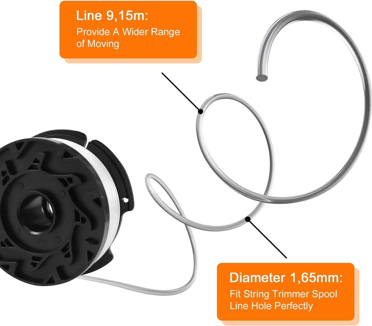 Trimmer Line Spool for Black and Decker Trimmers, 6 Trimmer Line-Xin V1237-ZY-203-0496