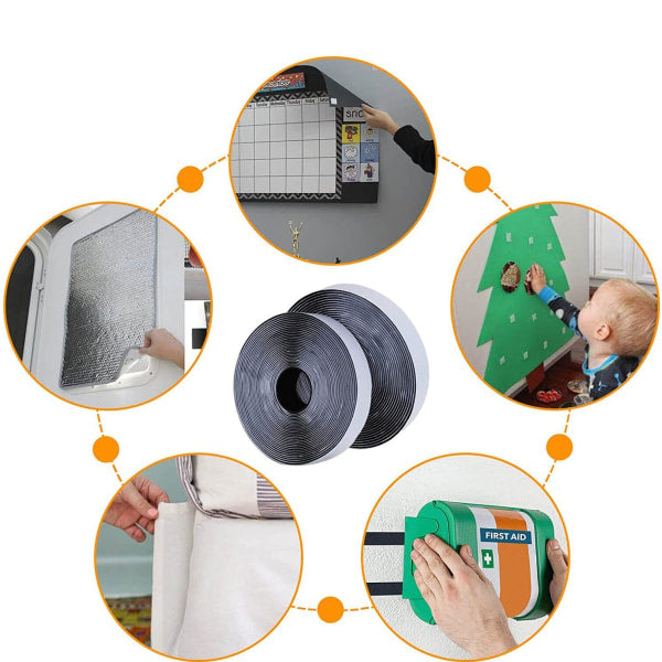 Self-adhesive Velcro 8 meters extra strong, double-sided (black) V1237-ZY-203-0501