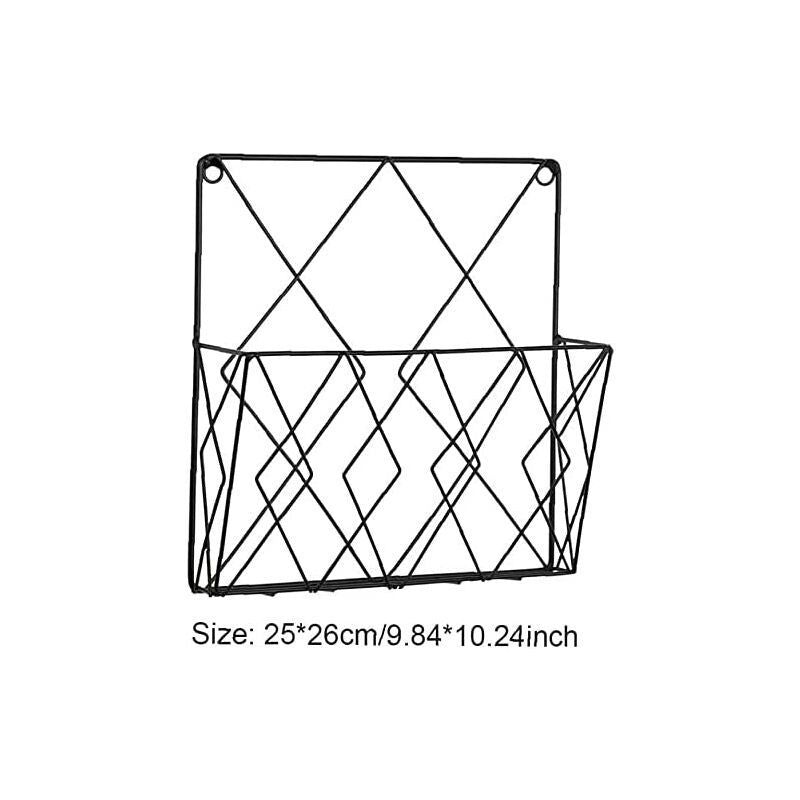 Wall Mounted Newspaper Holder Newspaper Shelf Storage Rack Black Draw V1237-ZY-203-0508