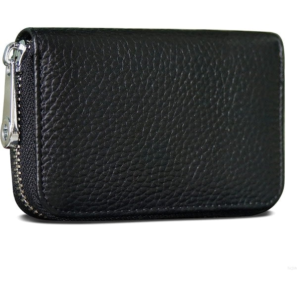 Credit Card Holder RFID Blocking Genuine Leather Mini Credit Card Case with Zipper V1237-ZY-203-0518