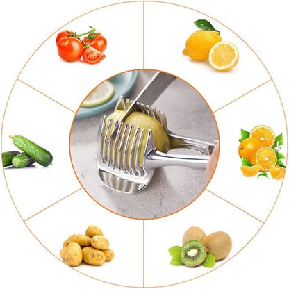 Tomato Cutter Lemon Cutter Multifunctional Fruit Cutter Tool Handheld Round Fruit Tongs Onion Holder V1237-ZY-203-0520