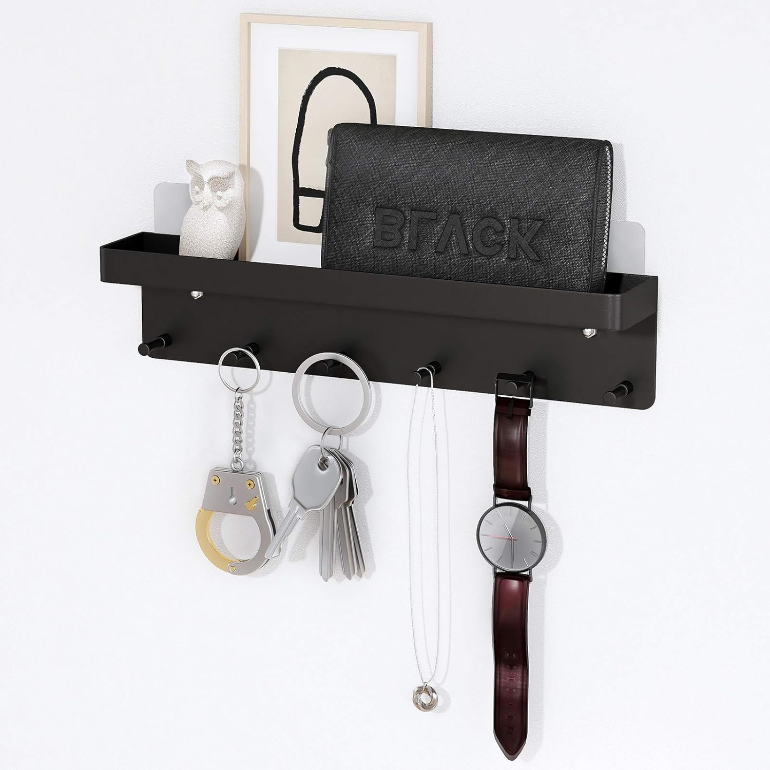 Self-adhesive Key Hooks Key Holder for Wall 6 Hooks Key V1237-ZY-203-0544
