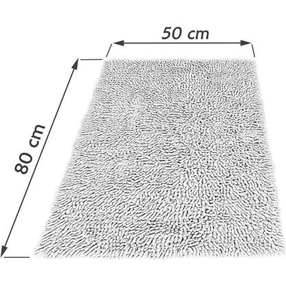 Bathroom Mat Chenille Dark Brown, Fluffy Bathroom Mat (50 x 80 cm) Coffee V1237-ZY-203-0572