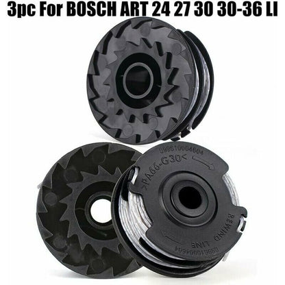 Set of 3 spools for Bosch grass trimmer Art 24 27 30 30-36 Li 18 M 1.65 mm. V1237-ZY-203-0641