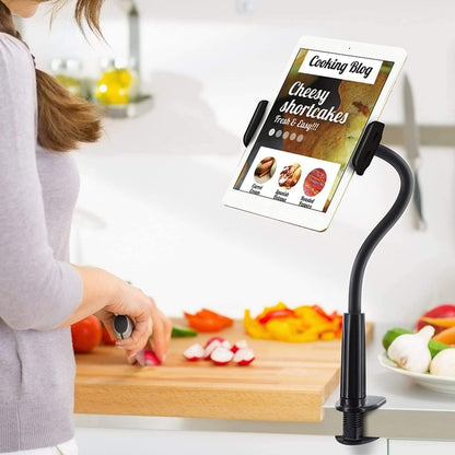 Gooseneck Tablet Holder, Tablet Stand for Bed Gooseneck Mount Flexible Arm 360 Clamp V1237-ZY-203-0650