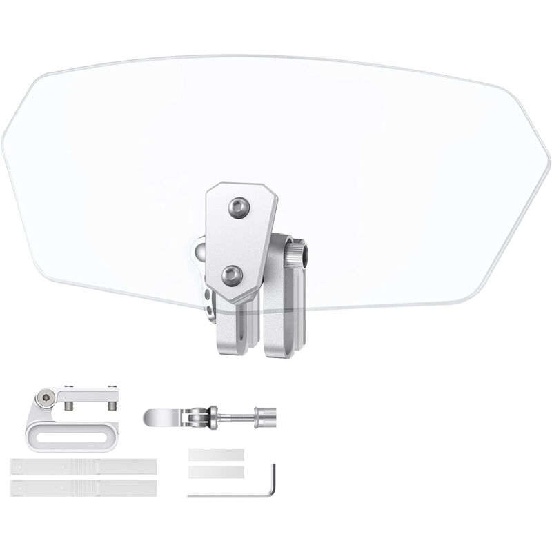 Motorcycle Windshield Adjustable Clip-On Windshield Spoiler Extension Wind Deflector for Motorcycle - Clear V1237-ZY-203-0673