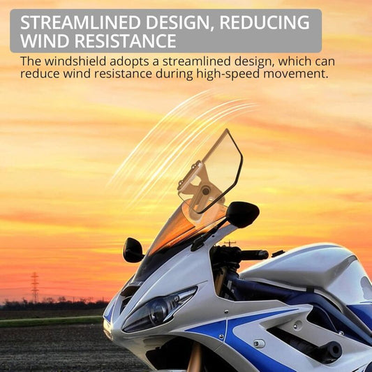 Motorcycle Windshield Adjustable Clip-On Windshield Spoiler Extension Wind Deflector for Motorcycle - Clear V1237-ZY-203-0673