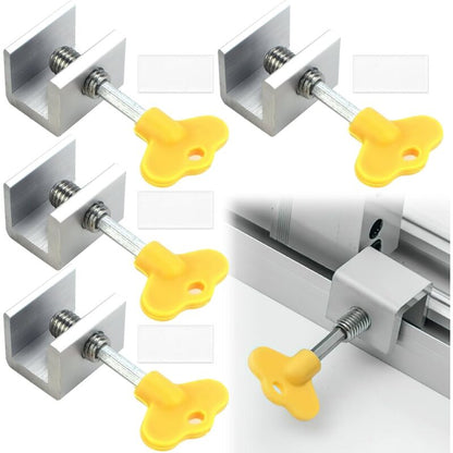 Sliding Window Locks, 4pcs Sliding Window Locks, Adjustable Window Lock for Sliding Doors - Reinforced V1237-ZY-203-0687