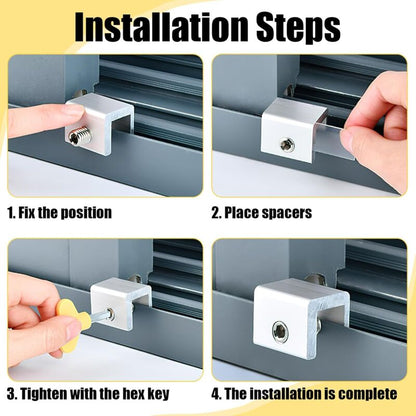 Sliding Window Locks, 4pcs Sliding Window Locks, Adjustable Window Lock for Sliding Doors - Reinforced V1237-ZY-203-0687