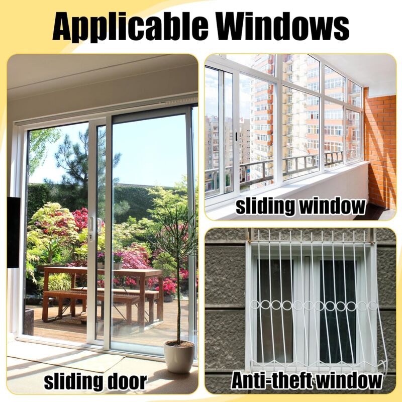 Sliding Window Locks, 4pcs Sliding Window Locks, Adjustable Window Lock for Sliding Doors - Reinforced V1237-ZY-203-0687