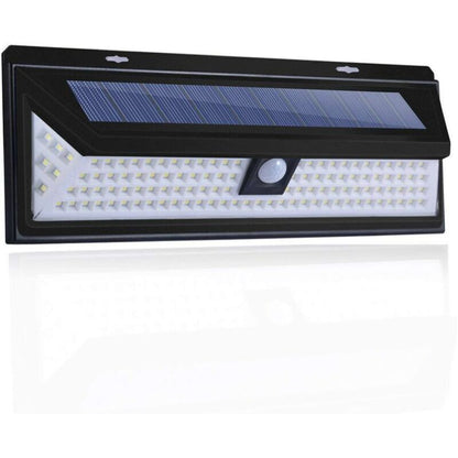 Solar Wall Light - 118 LED Solar Lamp 1000 Lumen Wall Light PIR Motion Sensor IP65 Waterproof Outdoor V1237-ZY-203-0695