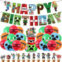 Minecraft themed birthday party balloons banner cake decorations - max V1237-ZY-203-0710