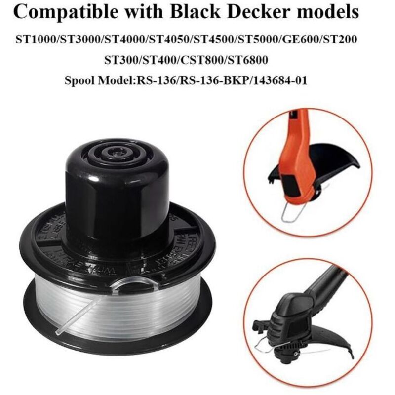 BLACK+DECKER Replacement Spool and Line for GL250/GL310/GL360 Models 11M x 1.6MM. V1237-ZY-203-0757