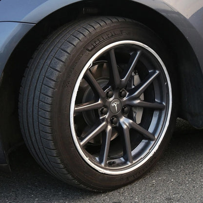 4-pack - Tesla Center Caps / Hubcaps - Car 77 Black/silver V1237-ZY-203-0778