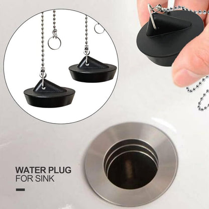 Rubber Sink Stopper with Ball Chain, Universal Stainless Steel Sink Stopper with Hook for Sink or Bathtub V1237-ZY-203-0780