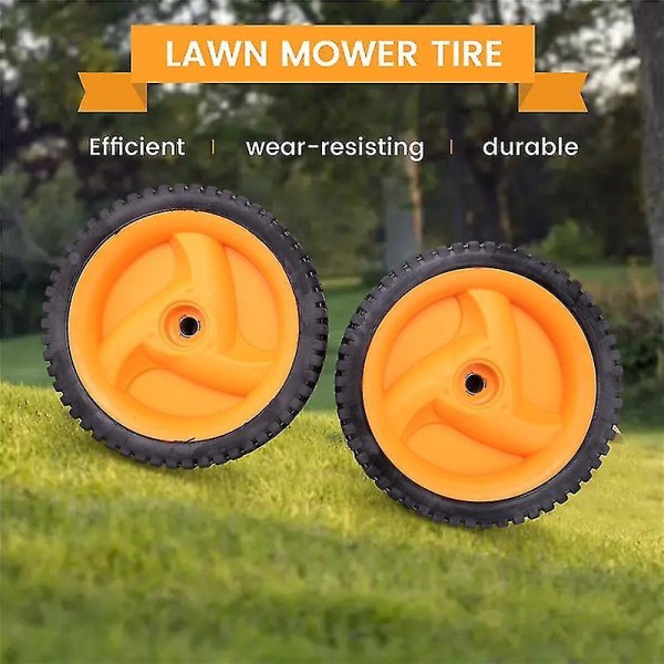 2-pack 196 mm lawn mower wheels compatible with Husqvarnaa Mcculloch 5324025-67, 5324029-36, 53240256 V1237-ZY-203-0785