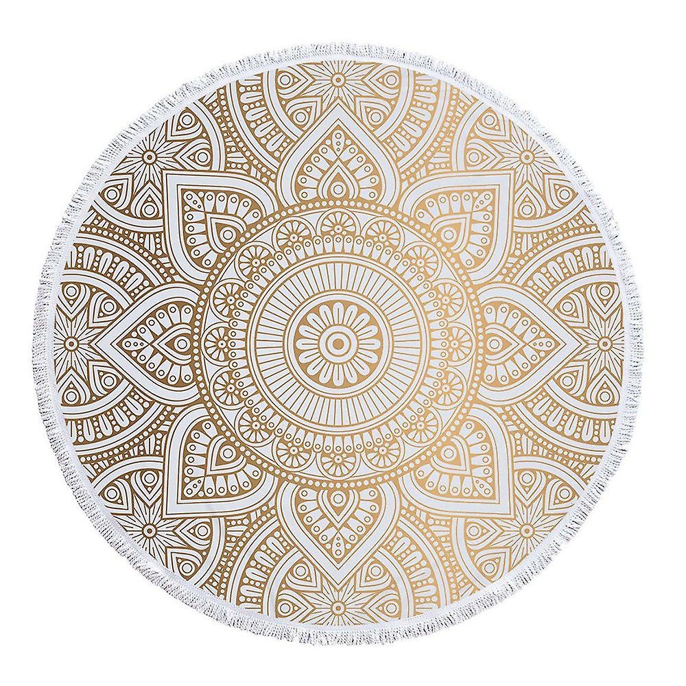 Round microfiber mandala beach towel hippie boho beach towel with tassels oversized wrap blanket tr V1237-ZY-203-0816