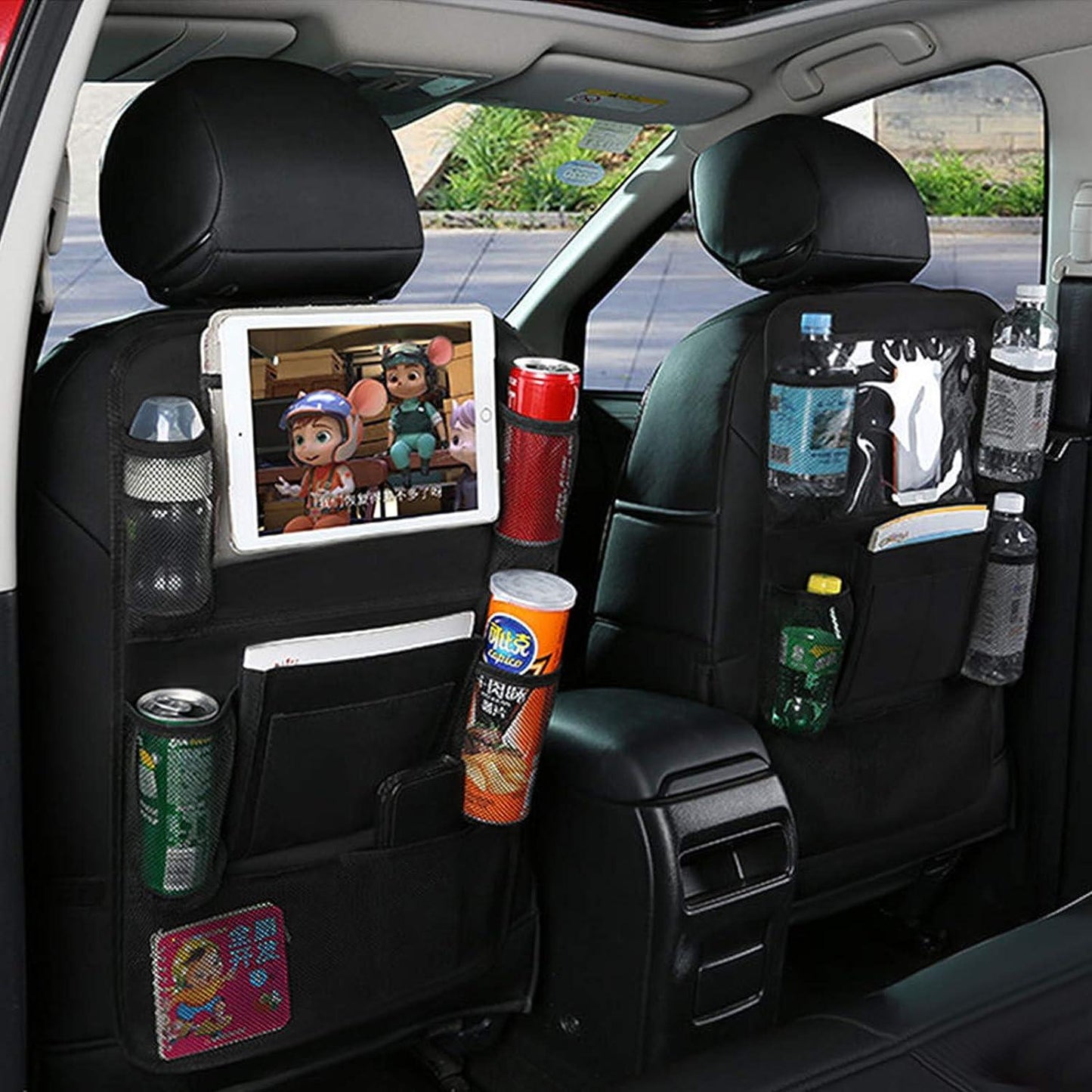 2-PACK Universal car back seat mobile/tablet multiple holders Black Black Black V1237-ZY-203-0839