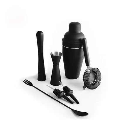 Cocktail Shaker Set - Matte Black - Stainless Steel Black Black V1237-ZY-203-0850